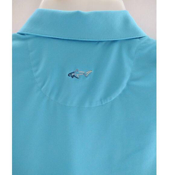 Greg Norman The Players Golf Polo Women's Shirt Size Large Blue Turquoise - Picture 4 of 7